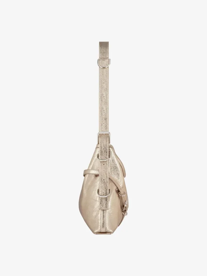 Givenchy Medium Voyou Bag In Laminated Leather Dusty Golden Women Crossbody Bags Givenchy Medium Voyou Bag In Laminated Leather Dusty Golden Women Crossbody Bags