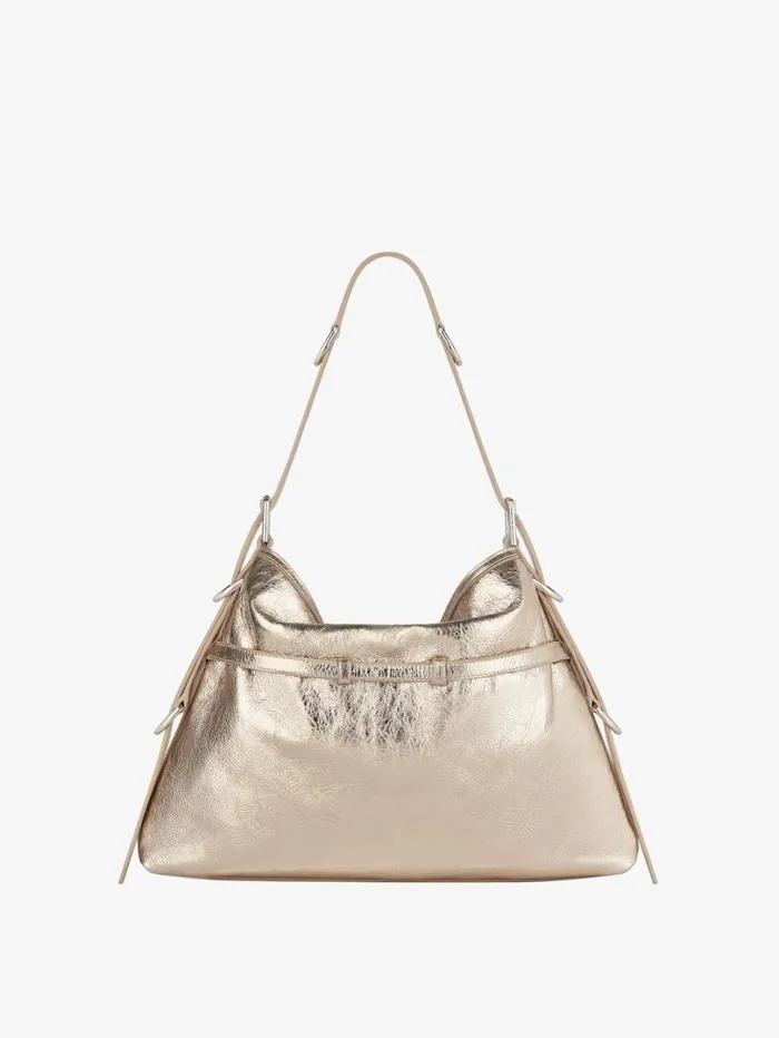 Givenchy Medium Voyou Bag In Laminated Leather Dusty Golden Women Crossbody Bags Givenchy Medium Voyou Bag In Laminated Leather Dusty Golden Women Crossbody Bags