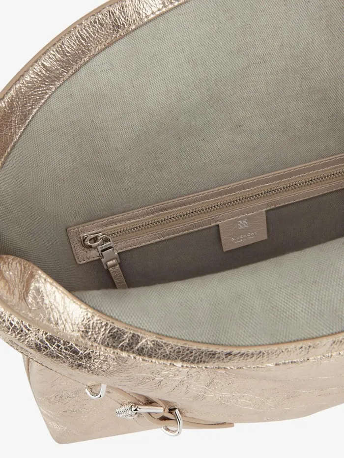 Givenchy Medium Voyou Bag In Laminated Leather Dusty Golden Women Crossbody Bags Givenchy Medium Voyou Bag In Laminated Leather Dusty Golden Women Crossbody Bags