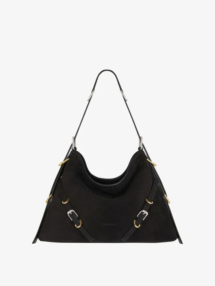 Givenchy Medium Voyou Bag In Suede Black Women Crossbody Bags