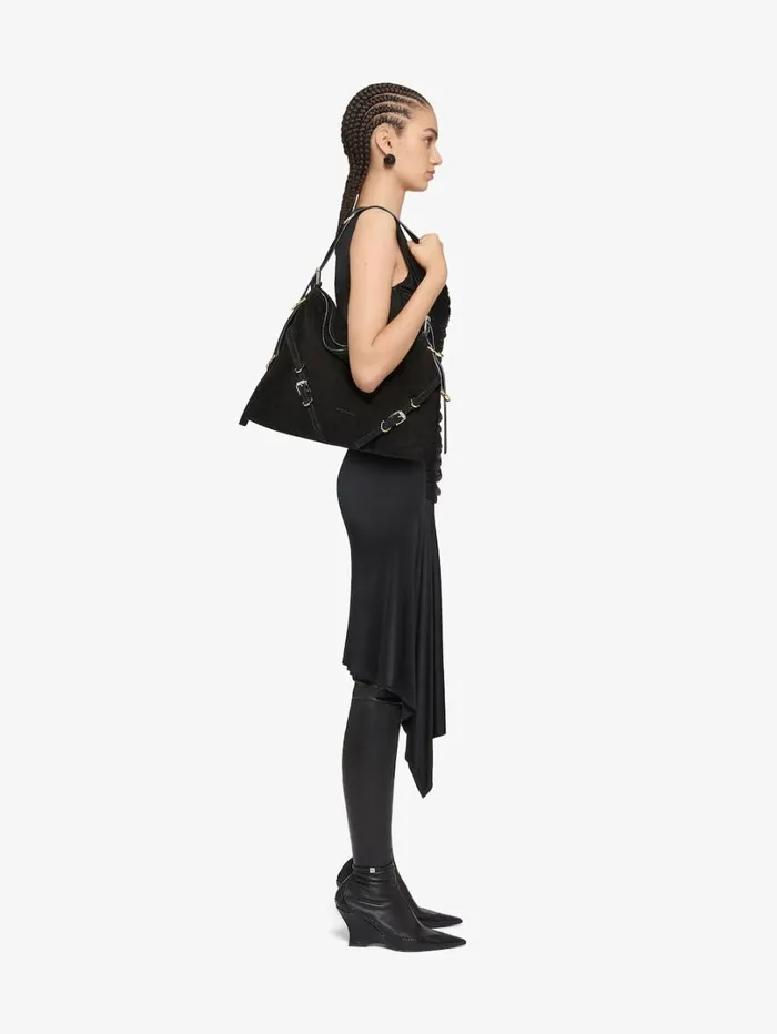 Givenchy Medium Voyou Bag In Suede Black Women Crossbody Bags Givenchy Medium Voyou Bag In Suede Black Women Crossbody Bags