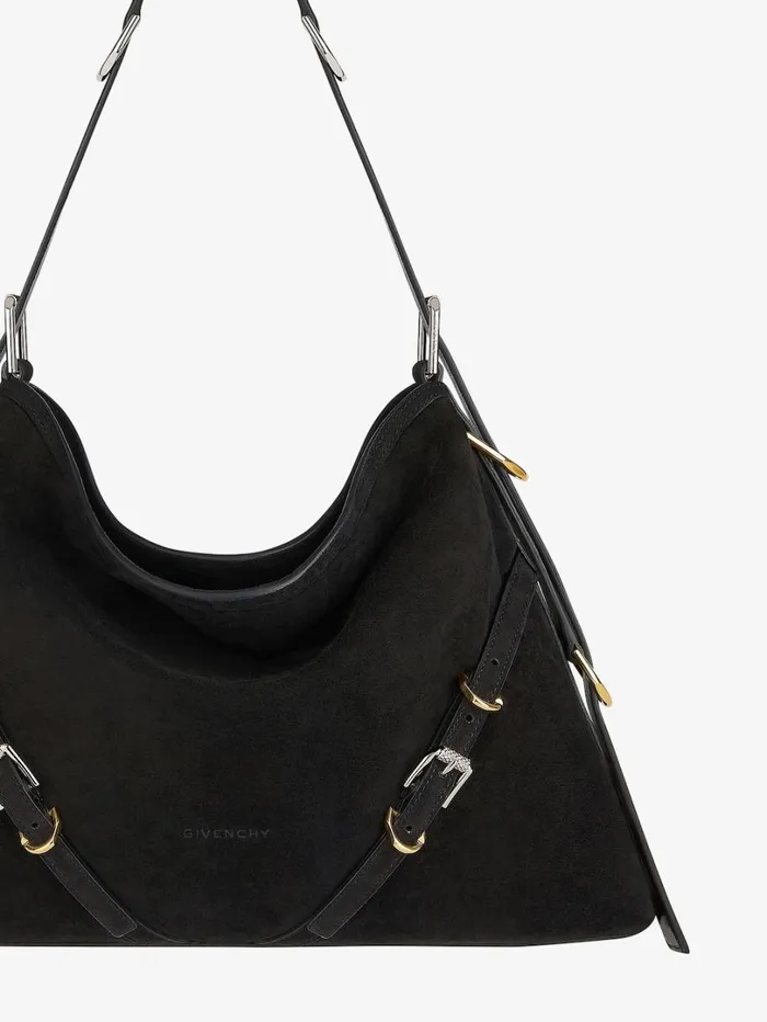 Givenchy Medium Voyou Bag In Suede Black Women Crossbody Bags Givenchy Medium Voyou Bag In Suede Black Women Crossbody Bags
