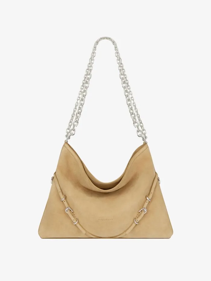 Givenchy Medium Voyou Chain Bag In Suede Hazel Women Shoulder Bags