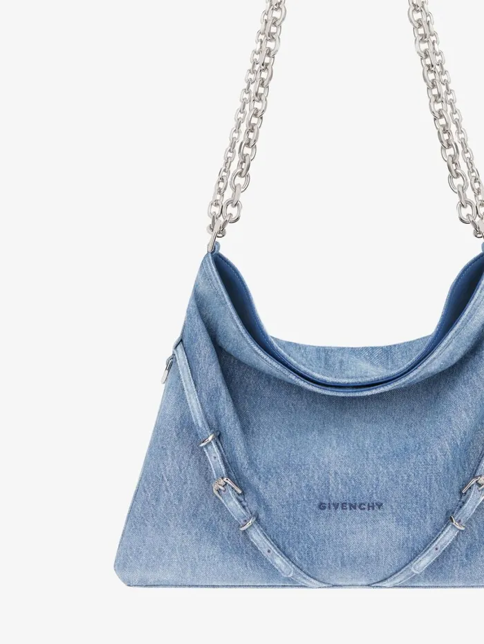 Givenchy Medium Voyou Chain Bag In Washed Denim Medium Blue Women Shoulder Bags Givenchy Medium Voyou Chain Bag In Washed Denim Medium Blue Women Shoulder Bags