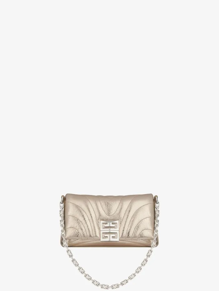 Givenchy Micro 4G Soft Bag In Laminated Leather Dusty Golden Women Shoulder Bags Givenchy Micro 4G Soft Bag In Laminated Leather Dusty Golden Women Shoulder Bags