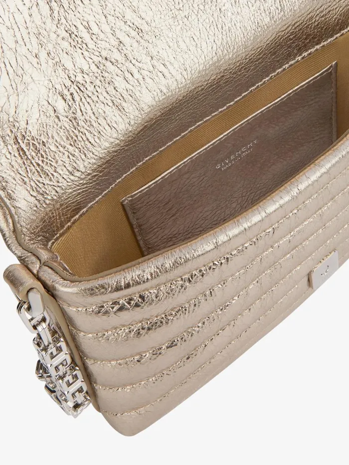 Givenchy Micro 4G Soft Bag In Laminated Leather Dusty Golden Women Shoulder Bags Givenchy Micro 4G Soft Bag In Laminated Leather Dusty Golden Women Shoulder Bags