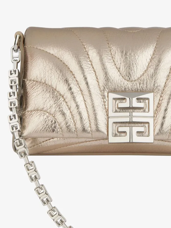Givenchy Micro 4G Soft Bag In Laminated Leather Dusty Golden Women Shoulder Bags Givenchy Micro 4G Soft Bag In Laminated Leather Dusty Golden Women Shoulder Bags