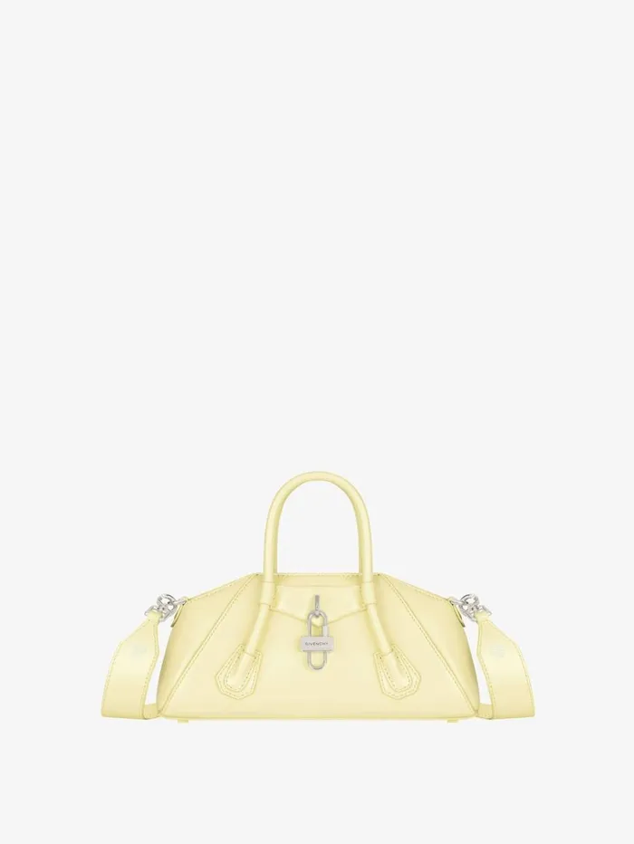 Givenchy Mini Antigona Stretch Bag In Box Leather Soft Yellow Women Crossbody Bags Givenchy Mini Antigona Stretch Bag In Box Leather Soft Yellow Women Crossbody Bags
