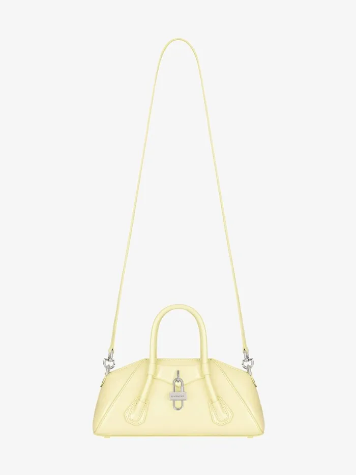 Givenchy Mini Antigona Stretch Bag In Box Leather Soft Yellow Women Crossbody Bags Givenchy Mini Antigona Stretch Bag In Box Leather Soft Yellow Women Crossbody Bags