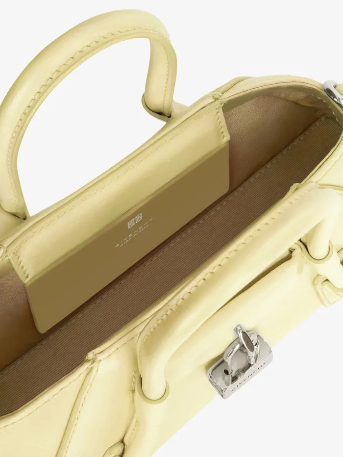 Givenchy Mini Antigona Stretch Bag In Box Leather Soft Yellow Women Crossbody Bags Givenchy Mini Antigona Stretch Bag In Box Leather Soft Yellow Women Crossbody Bags