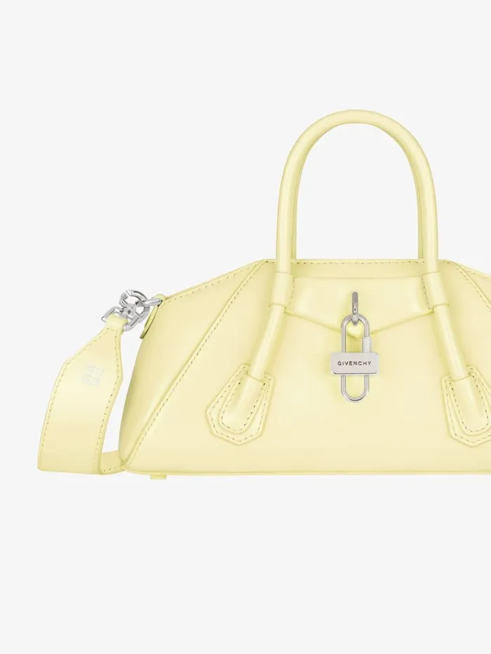 Givenchy Mini Antigona Stretch Bag In Box Leather Soft Yellow Women Crossbody Bags Givenchy Mini Antigona Stretch Bag In Box Leather Soft Yellow Women Crossbody Bags