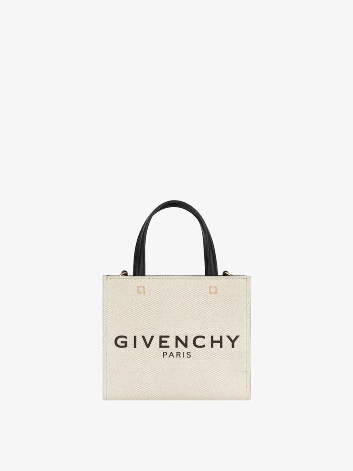 Givenchy Mini GTote Shopping Bag In Canvas Beigeblack Women Crossbody Bags