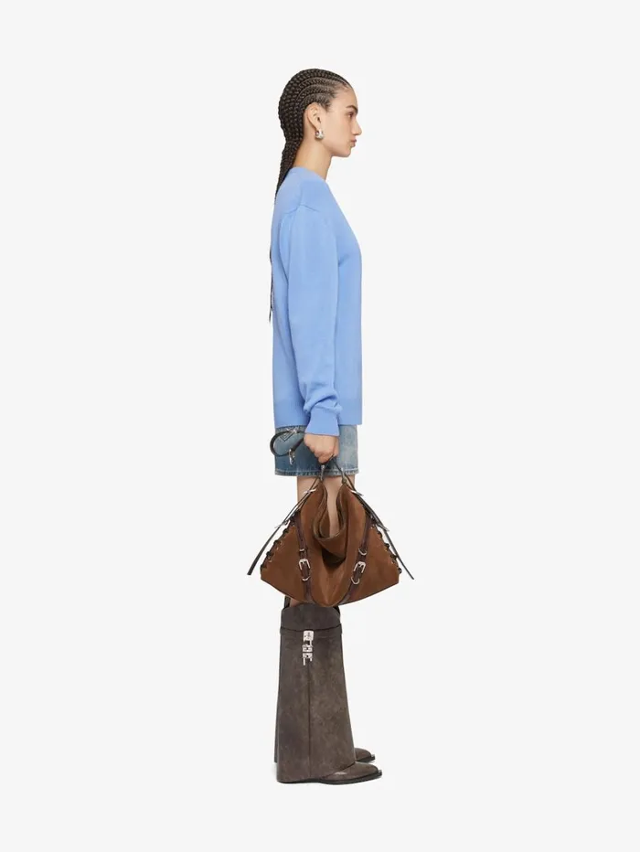 Givenchy Mini Skirt In Denim With Chain Details Medium Blue Women Skirts