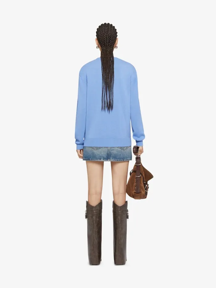 Givenchy Mini Skirt In Denim With Chain Details Medium Blue Women Skirts