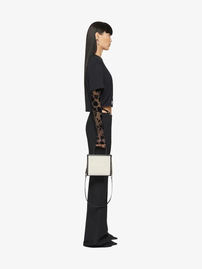 Givenchy Overlapped Cropped Tshirt In Cotton And Tulle Black Women TShirts