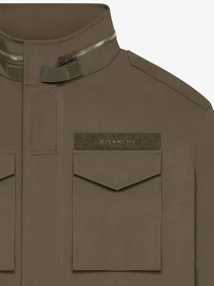 Givenchy Parka In Cotton Canvas Olive Green Men Coats and Jackets Givenchy Parka In Cotton Canvas Olive Green Men Coats and Jackets