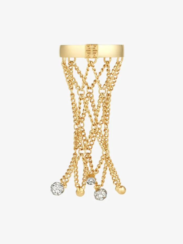 Givenchy Pearling Ring In Metal With Pearls And Crystals Golden Yellow Women Jewelry Givenchy Pearling Ring In Metal With Pearls And Crystals Golden Yellow Women Jewelry