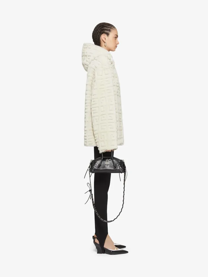 Givenchy Reversible Hooded Jacket In 4G Fur Ivory Women Outerwear and Blousons