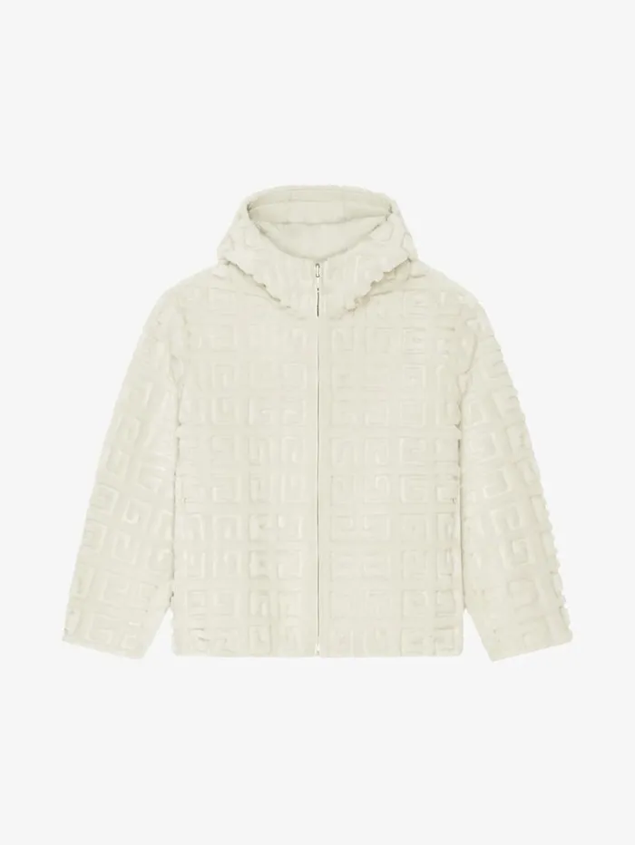 Givenchy Reversible Hooded Jacket In 4G Fur Ivory Women Outerwear and Blousons