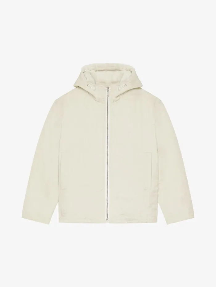 Givenchy Reversible Hooded Jacket In 4G Fur Ivory Women Outerwear and Blousons