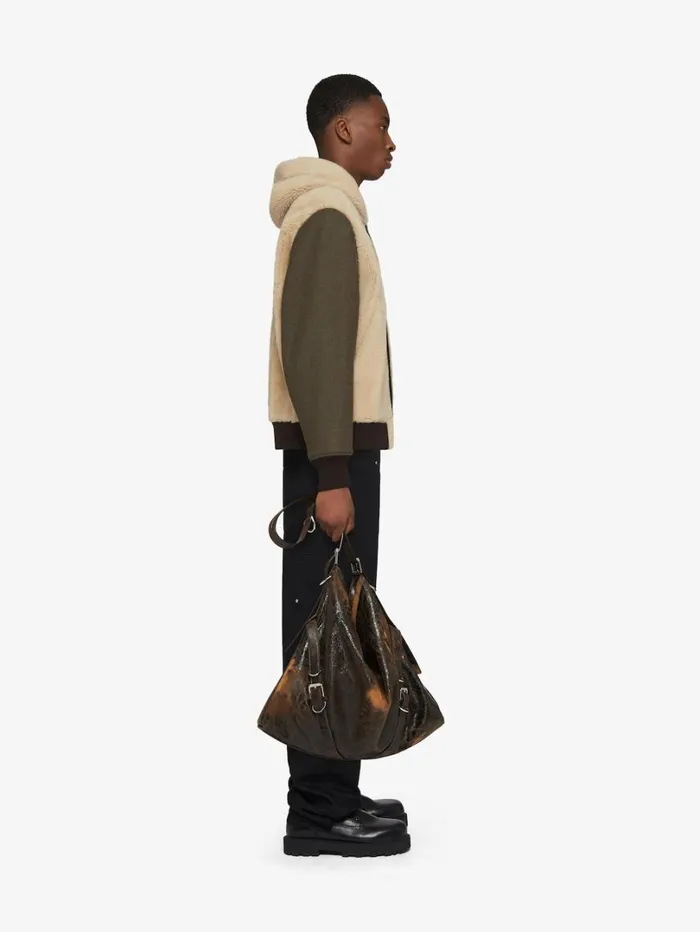Givenchy Reversible Varsity Jacket In Leather And Shearling Brownbeige Men Outerwear and Blousons