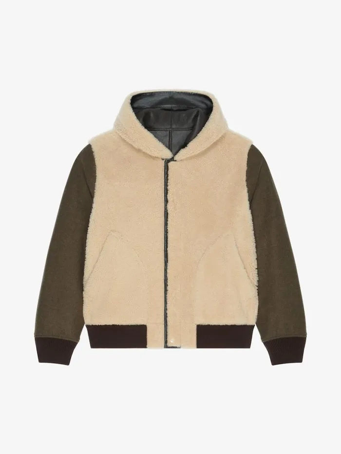 Givenchy Reversible Varsity Jacket In Leather And Shearling Brownbeige Men Outerwear and Blousons