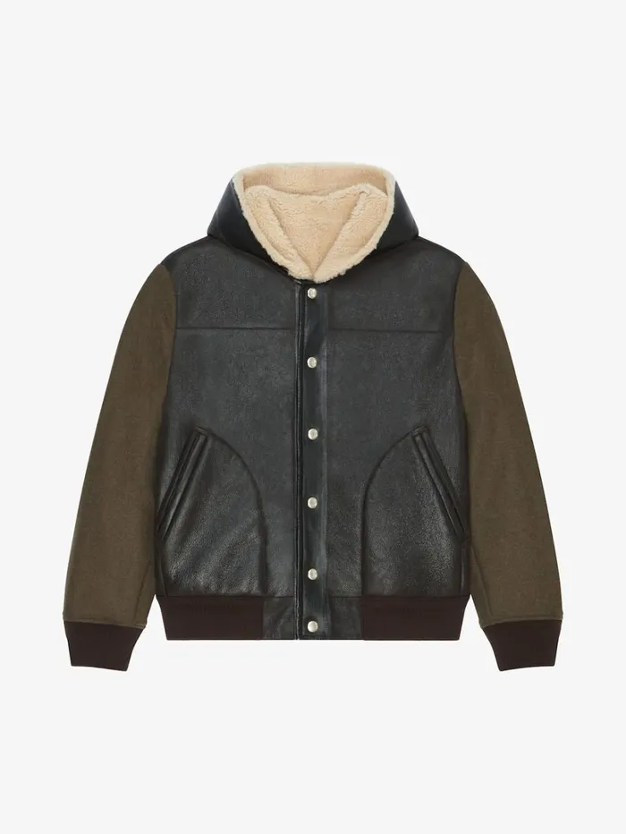 Givenchy Reversible Varsity Jacket In Leather And Shearling Brownbeige Men Outerwear and Blousons