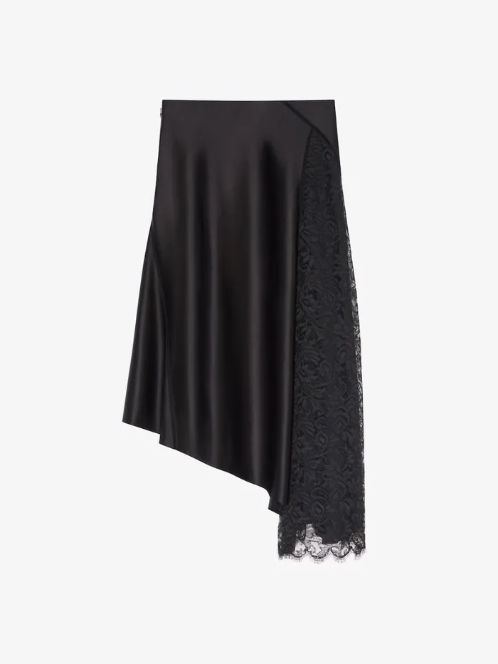 Givenchy Skirt In Satin And Lace Black Women Skirts