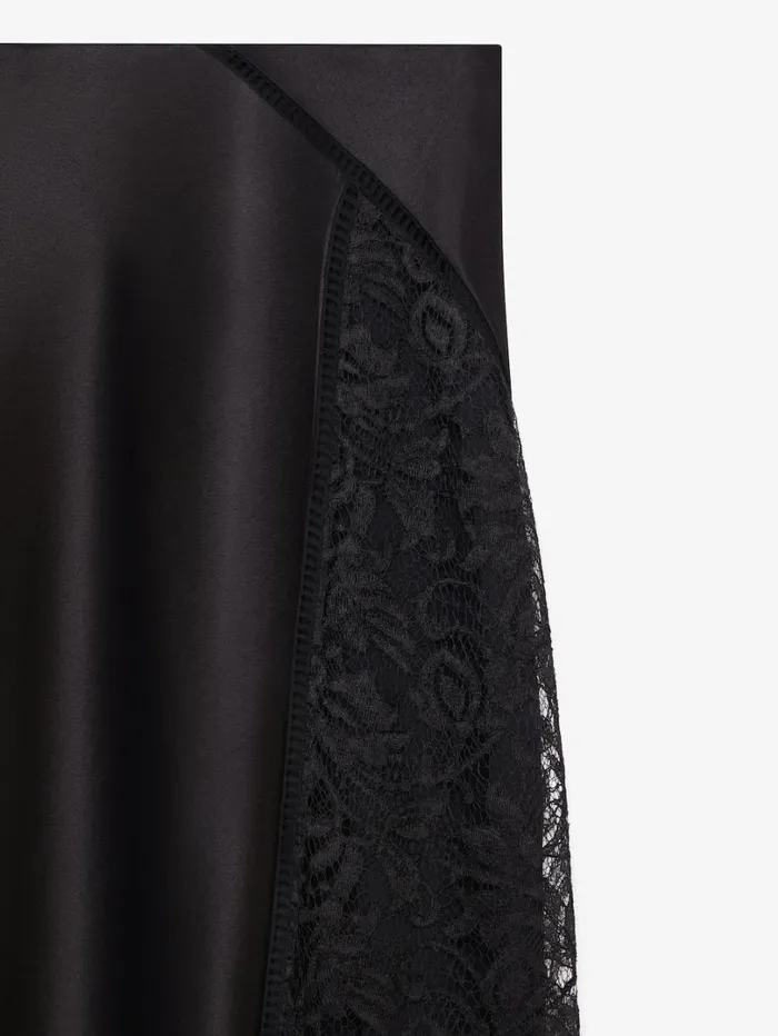 Givenchy Skirt In Satin And Lace Black Women Skirts
