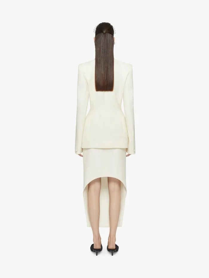 Givenchy Slim Fit Jacket In Wool And Mohair With Satin Collar Ecru Women Coats and Jackets