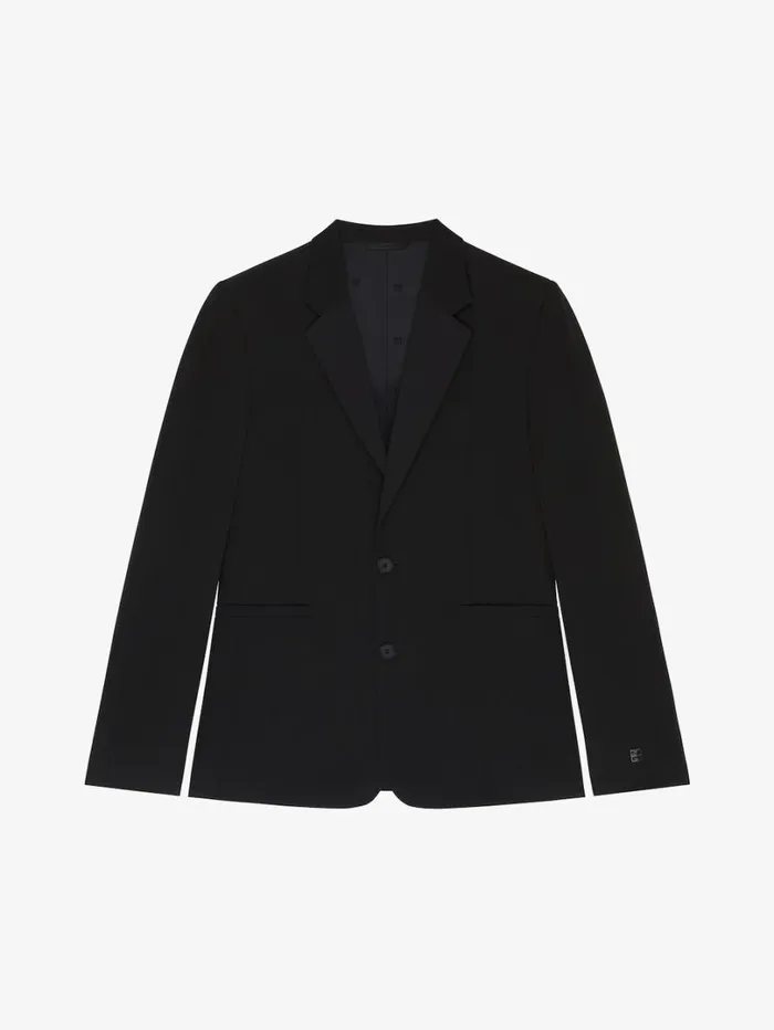 Givenchy Slim Fit Jacket In Wool With 4G Detail Black Men Coats and Jackets