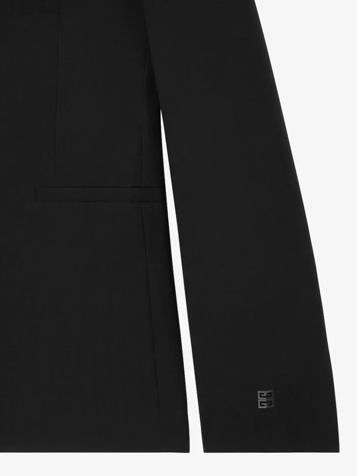 Givenchy Slim Fit Jacket In Wool With 4G Detail Black Men Coats and Jackets