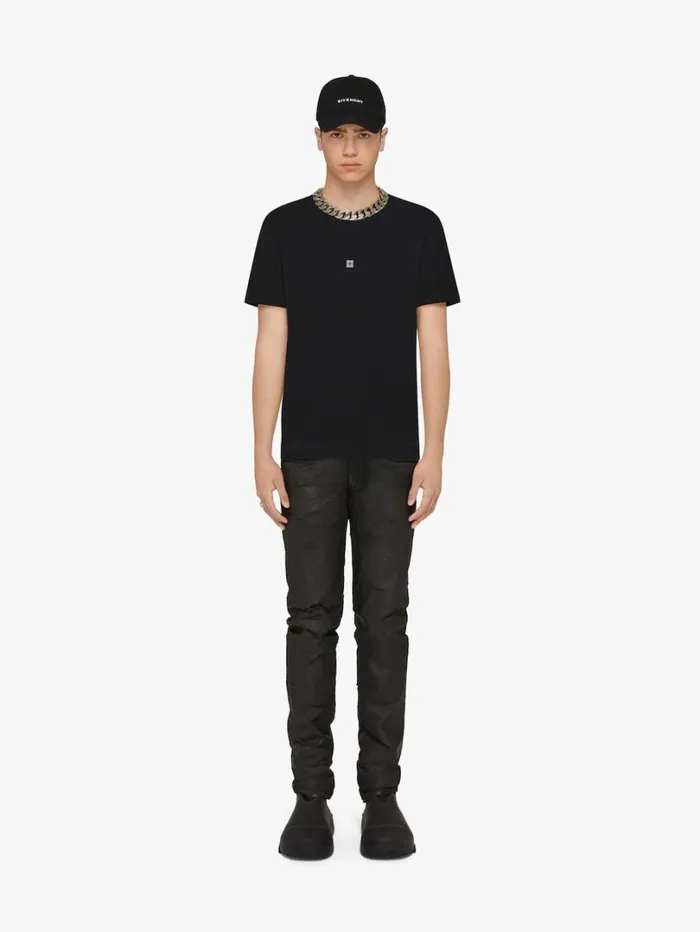 Givenchy Slim Fit Tshirt In Cotton With 4G Detail Black Men TShirts