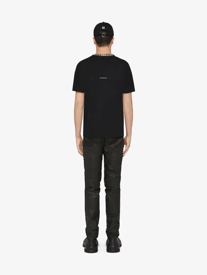 Givenchy Slim Fit Tshirt In Cotton With 4G Detail Black Men TShirts