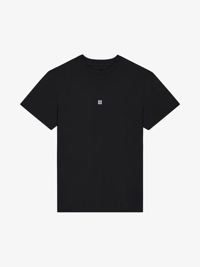 Givenchy Slim Fit Tshirt In Cotton With 4G Detail Black Men TShirts