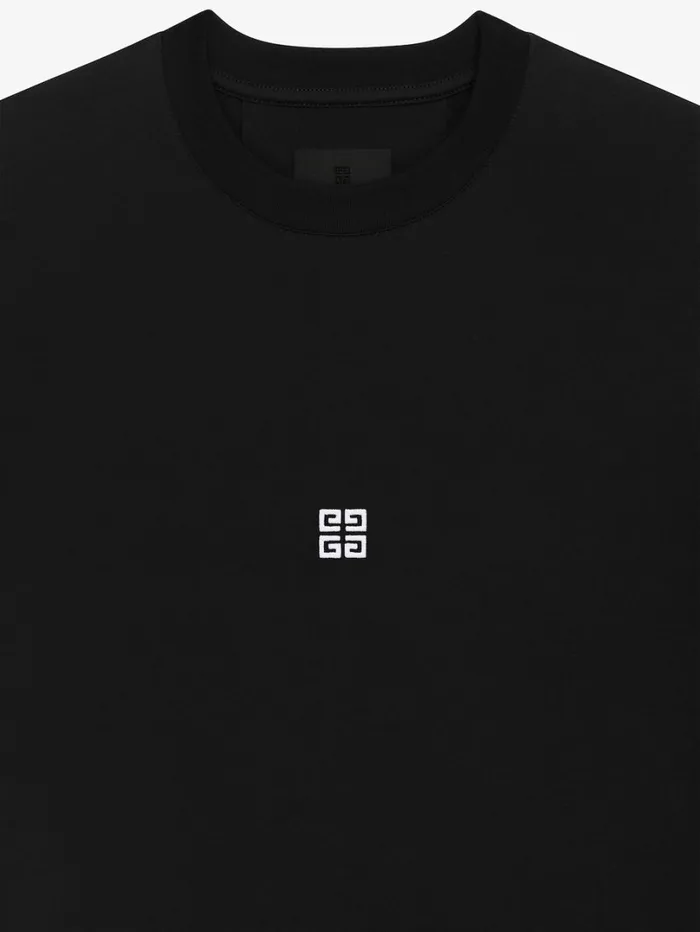 Givenchy Slim Fit Tshirt In Cotton With 4G Detail Blackwhite Women TShirts