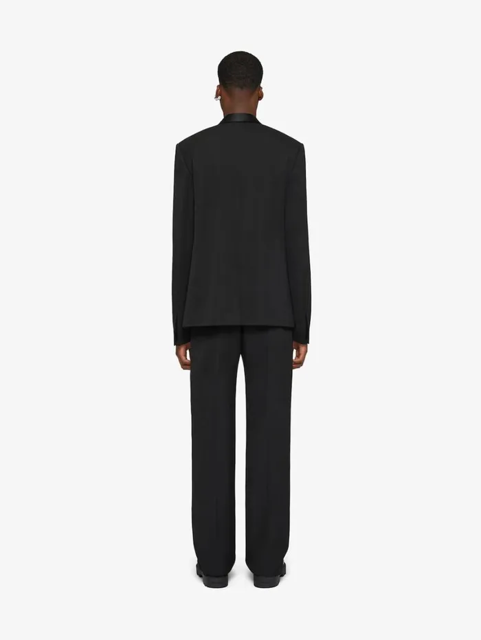 Givenchy Slim Fit Tailored Pants In Wool With Satin Details Black Men Pants and Shorts