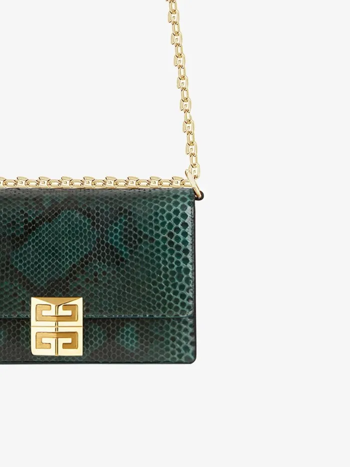 Givenchy Small 4G Bag In Python With Chain Dark Green Women Crossbody Bags Givenchy Small 4G Bag In Python With Chain Dark Green Women Crossbody Bags