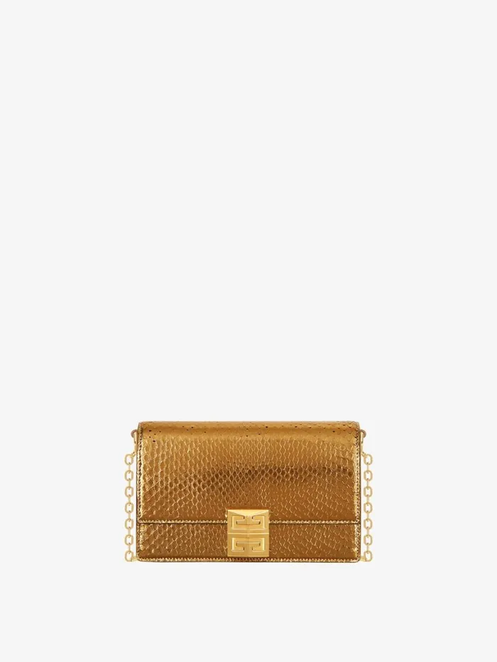 Givenchy Small 4G Bag In Python With Chain Golden Women Crossbody Bags
