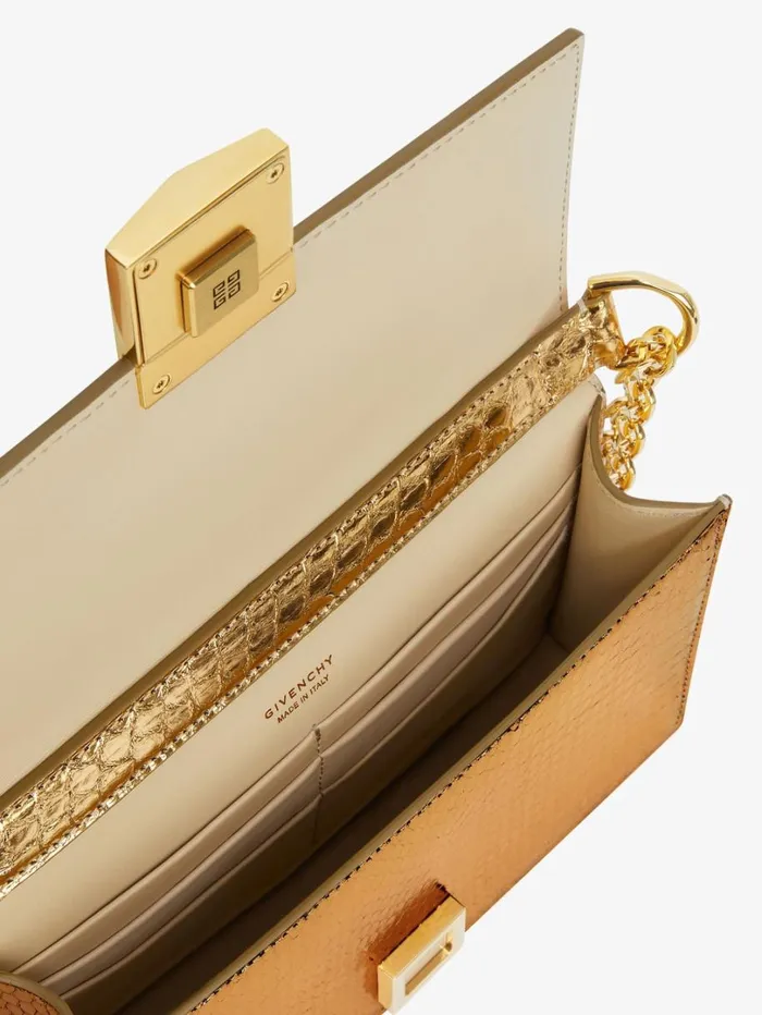 Givenchy Small 4G Bag In Python With Chain Golden Women Crossbody Bags Givenchy Small 4G Bag In Python With Chain Golden Women Crossbody Bags