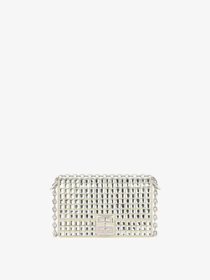 Givenchy Small 4G Bag In Satin With Strass And Chain Natural Beige Women Crossbody Bags Givenchy Small 4G Bag In Satin With Strass And Chain Natural Beige Women Crossbody Bags