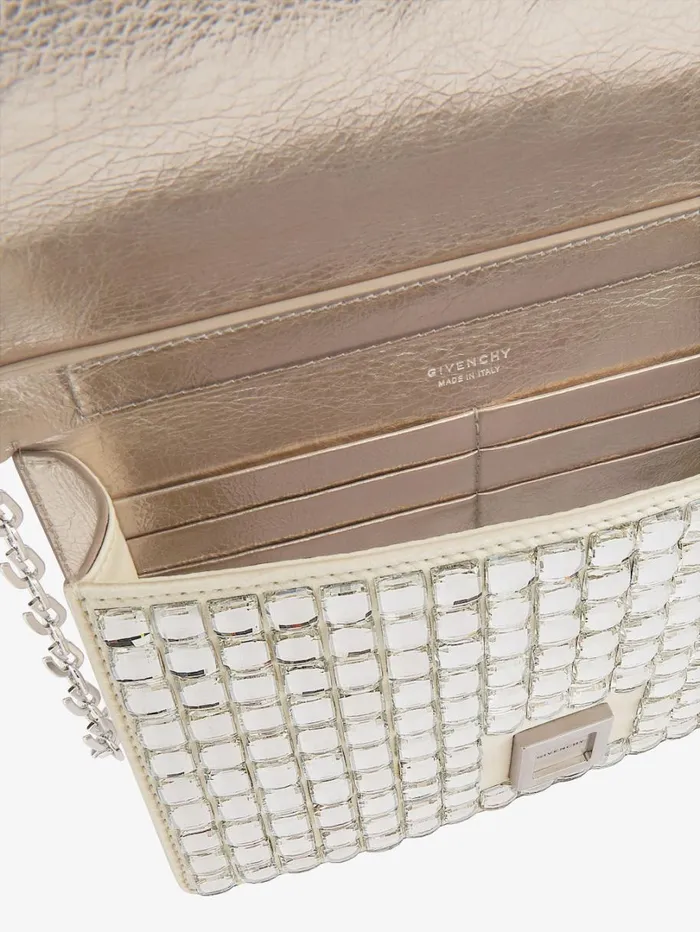 Givenchy Small 4G Bag In Satin With Strass And Chain Natural Beige Women Crossbody Bags Givenchy Small 4G Bag In Satin With Strass And Chain Natural Beige Women Crossbody Bags