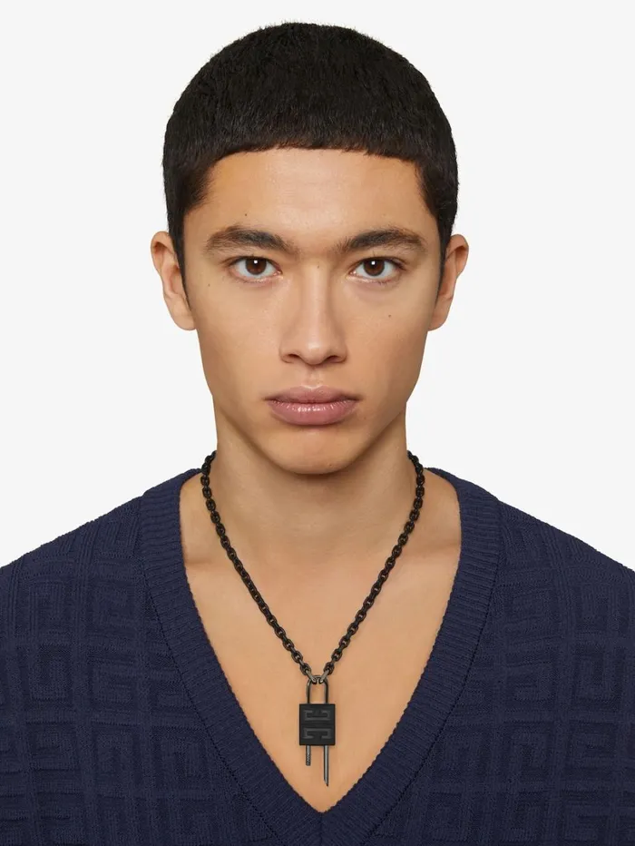 Givenchy Small Lock Necklace In Metal Black Men Jewelry Givenchy Small Lock Necklace In Metal Black Men Jewelry