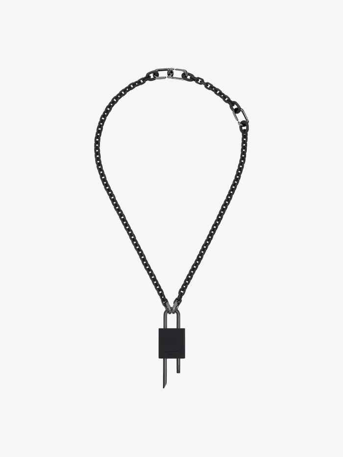 Givenchy Small Lock Necklace In Metal Black Men Jewelry Givenchy Small Lock Necklace In Metal Black Men Jewelry