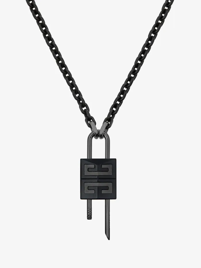 Givenchy Small Lock Necklace In Metal Black Men Jewelry Givenchy Small Lock Necklace In Metal Black Men Jewelry