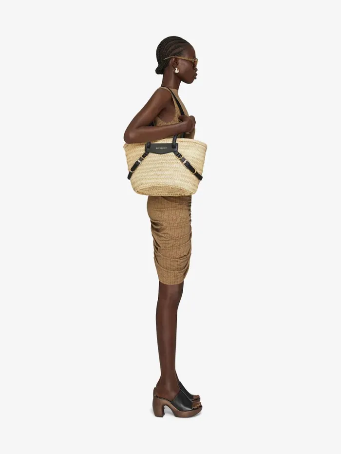 Givenchy Small Voyou Basket Bag In Raffia Black Women Shoulder Bags Givenchy Small Voyou Basket Bag In Raffia Black Women Shoulder Bags