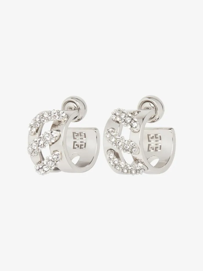 Givenchy Stitch Earrings In Metal With Crystals Silvery Women Jewelry Givenchy Stitch Earrings In Metal With Crystals Silvery Women Jewelry