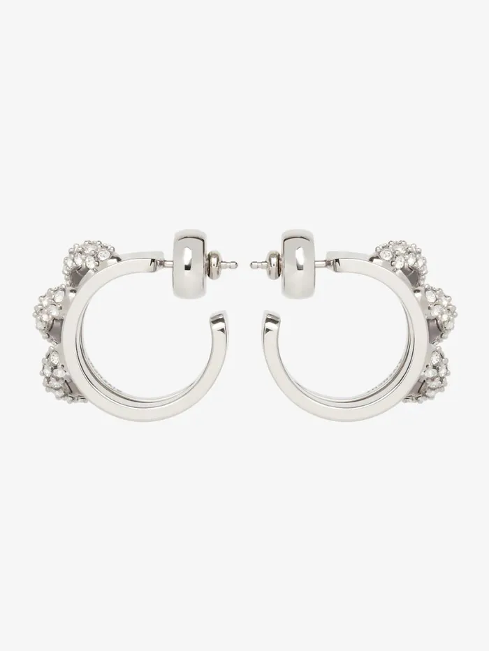 Givenchy Stitch Earrings In Metal With Crystals Silvery Women Jewelry Givenchy Stitch Earrings In Metal With Crystals Silvery Women Jewelry