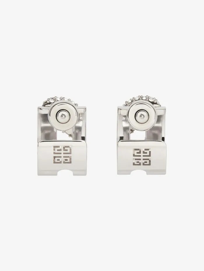 Givenchy Stitch Earrings In Metal With Crystals Silvery Women Jewelry Givenchy Stitch Earrings In Metal With Crystals Silvery Women Jewelry
