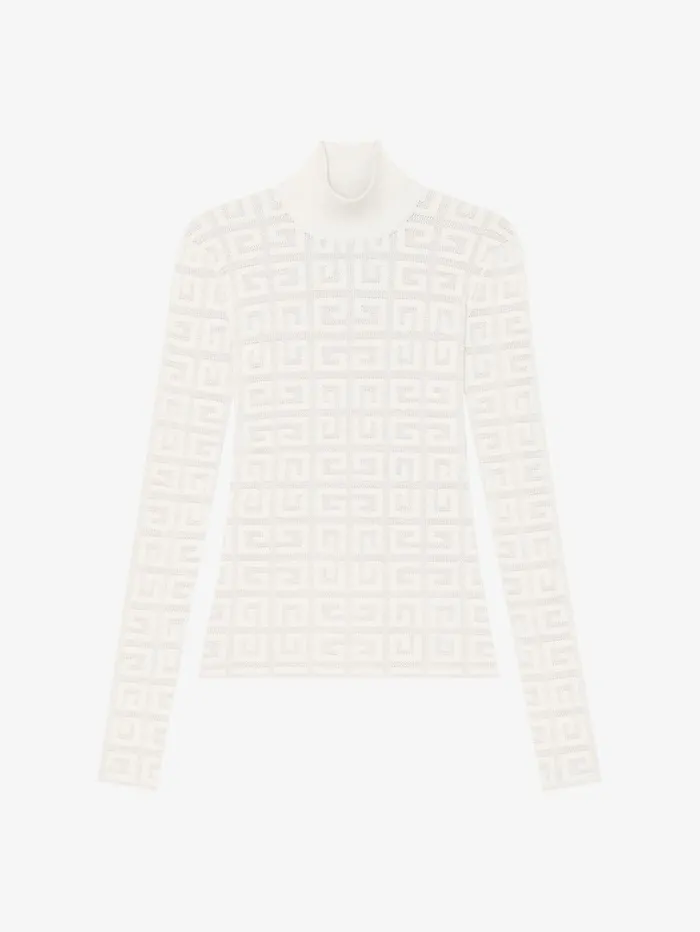 Givenchy Sweater In 4G Jacquard Off White Women Knitwear